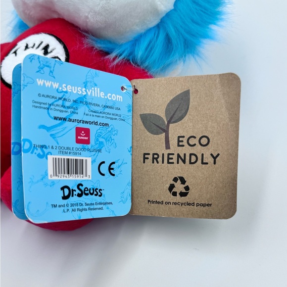 NWT Aurora® Whimsical Dr. Seuss™ Dood Plushie™ Thing One & Two Double Plushie - Picture 5 of 6